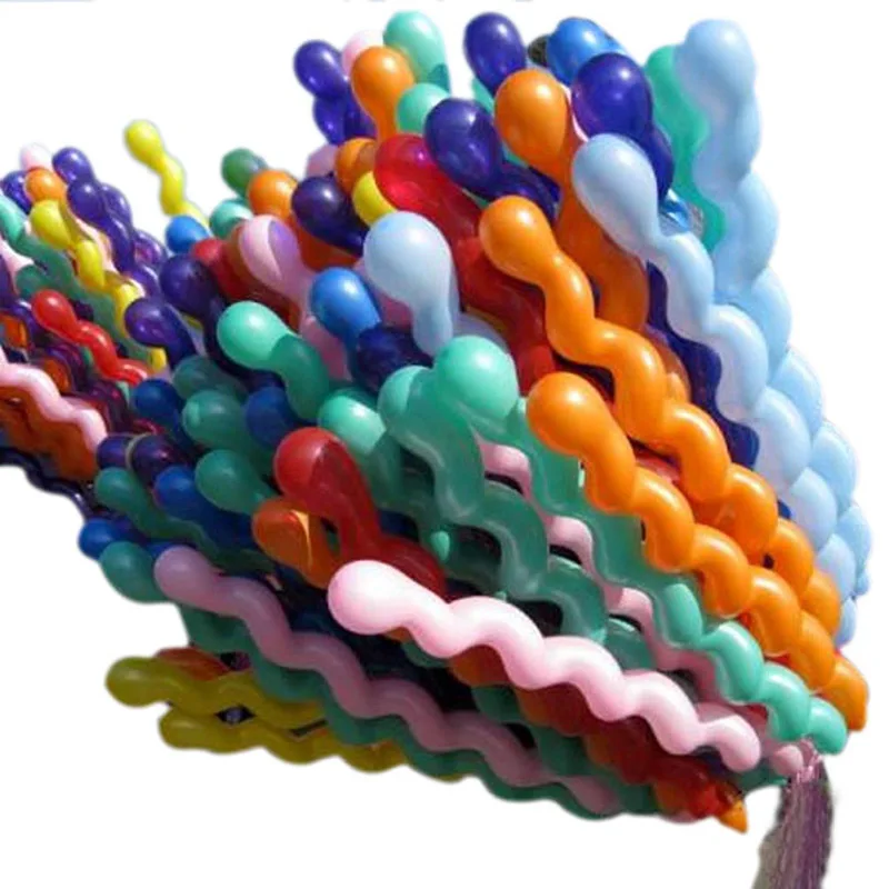 

10 Pcs/Set Helium Spiral Balloons Latex Mix Colors Birthday Party Decoration KM88