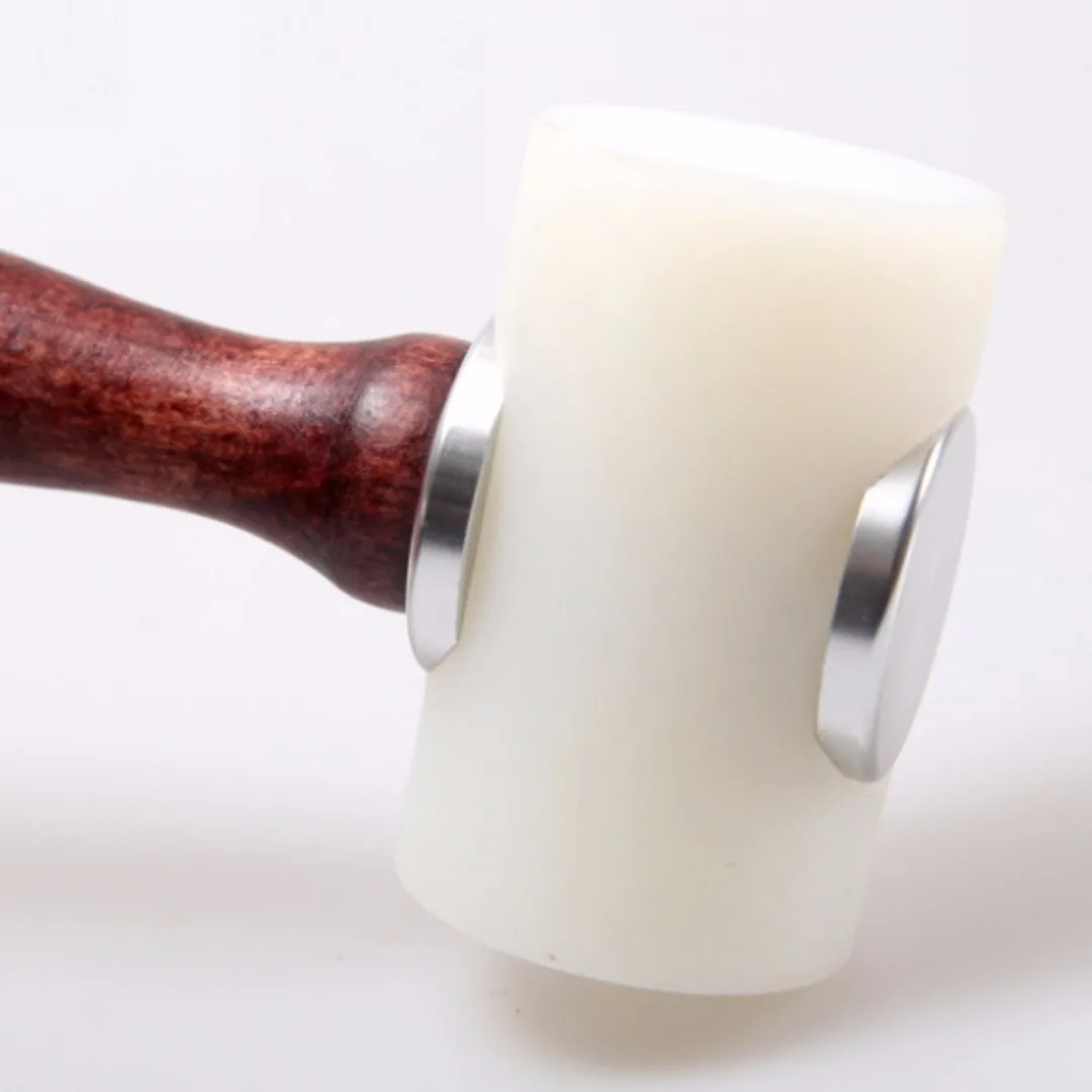 DWZ DIY Leather Cutting Hammer Leatherwork Strengthen PE Wooden Craft Stamping Tool