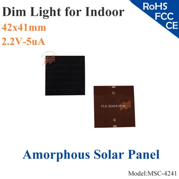 

41x42mm 2.2V 5uA dim light Thin Film Amorphous Silicon Solar Cell ITO glass for indoor Product,calculator,toy,0-1.8V battery