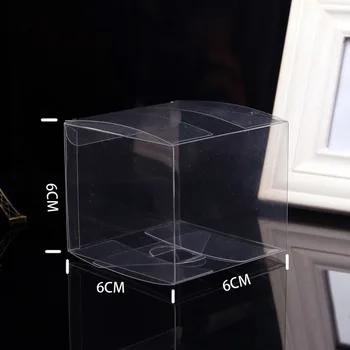 

100PCS Clear Plastic Package Boxes Cosmetic Bottle Electronic Gift Packaging PVC Boxes Cake Macaron Packing Box 6*6*6cm