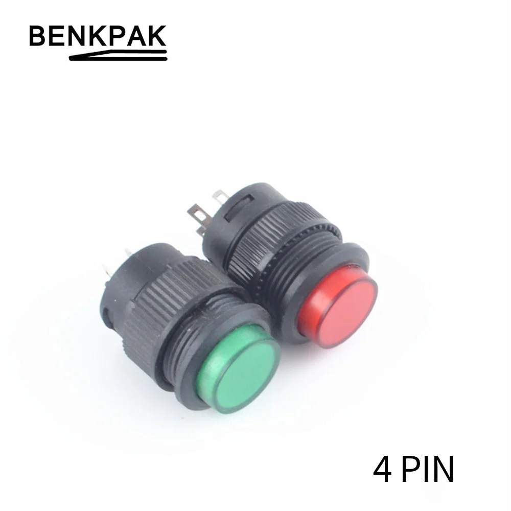 

5PCS 16MM Self-lock & Momentary Push Button Switch On-off With Lamp 4pin