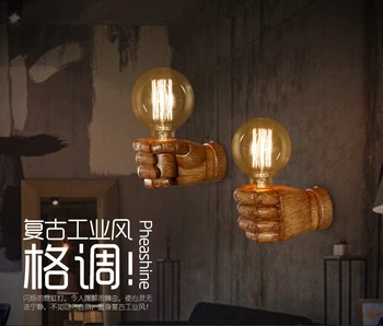 

Nordic Loft Style Creative Resin Fist Wall Sconce Industrial Vintage Wall Light For Home Antique LED Wall Lamp Indoor Lighting