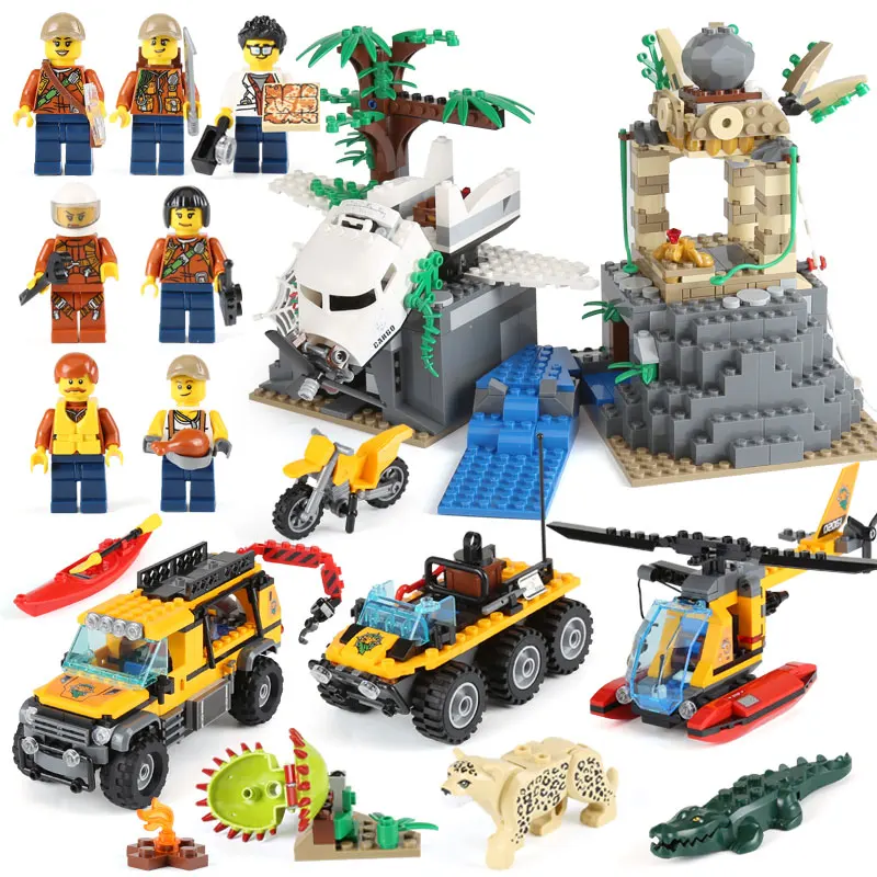 

Lepin 02061 Genuine 870Pcs City Series Jungle Exploration Site Compatible With lego 60161 Building Blocks Bricks Christmas Gift