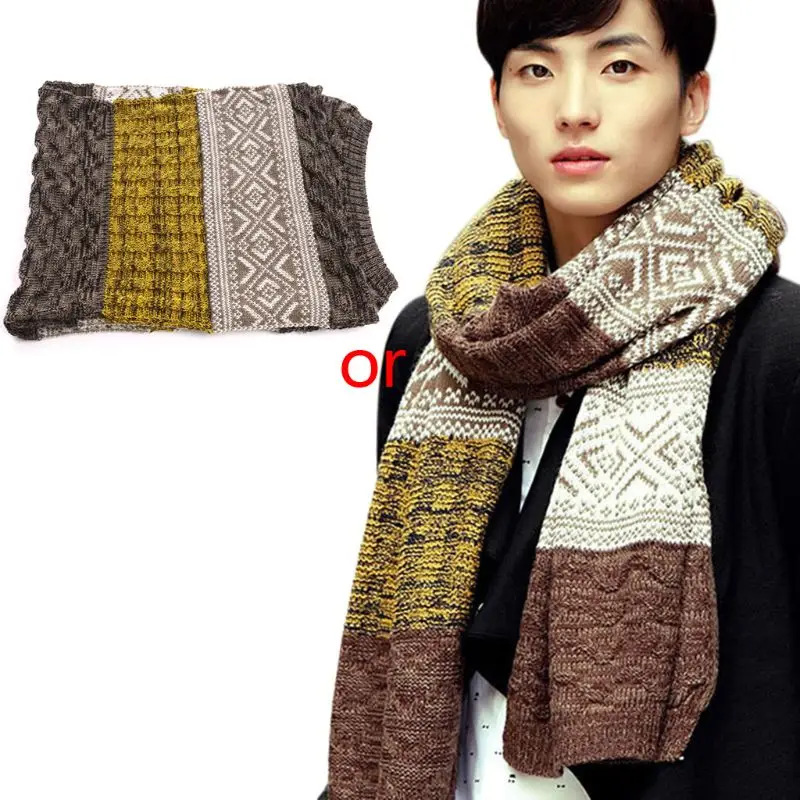 

Winter Men's Fashion Casual Shawl Wrap Muffler Scarf Assorted Color Scarves Warm