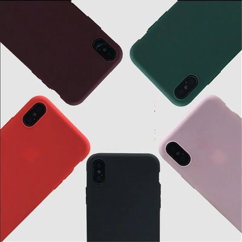 

UVR Fashion Soft TPU Matte Silicone Phone Cases For Iphone X 8 7 6s Plus Cases Cover Celular Candy Color