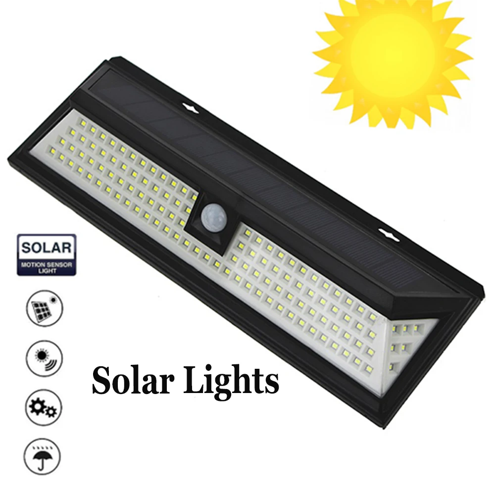 

Led Solar Light Outdoor Waterproof Solar Power Pir Motion Sensor Luces 66/90/118 LEDs Lighting Garden Pathway Security Wall Lamp