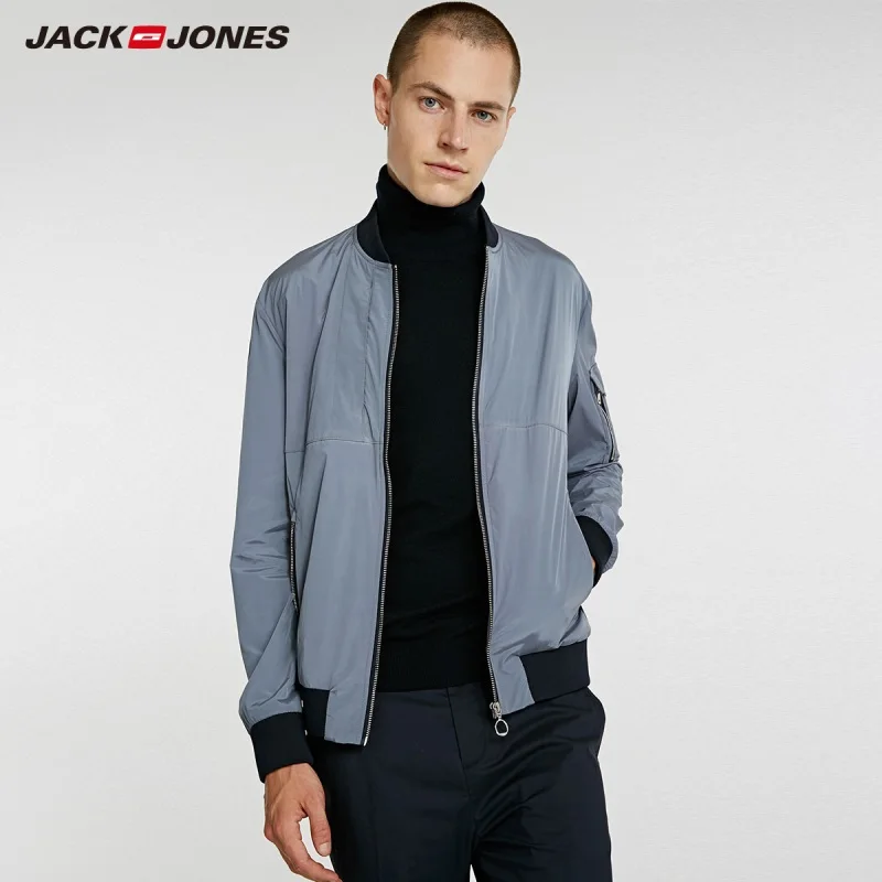 JackJones мужская бейсбольная куртка с воротником, светильник прямого кроя, куртка-бомбер, мужская одежда 218321503