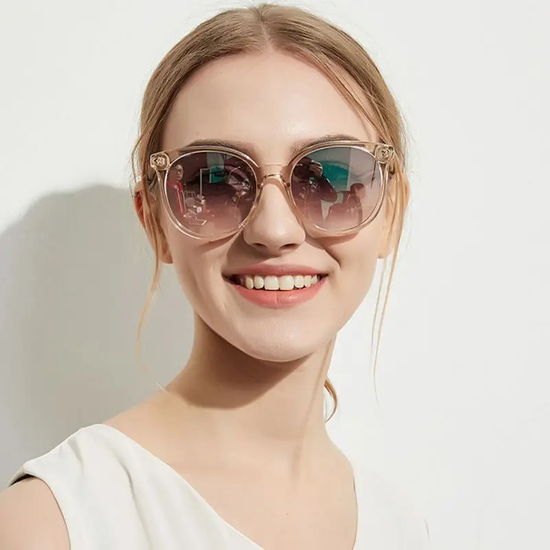 Fashion Retro Round Sunglasses Women Transparent Frame Vintage ...