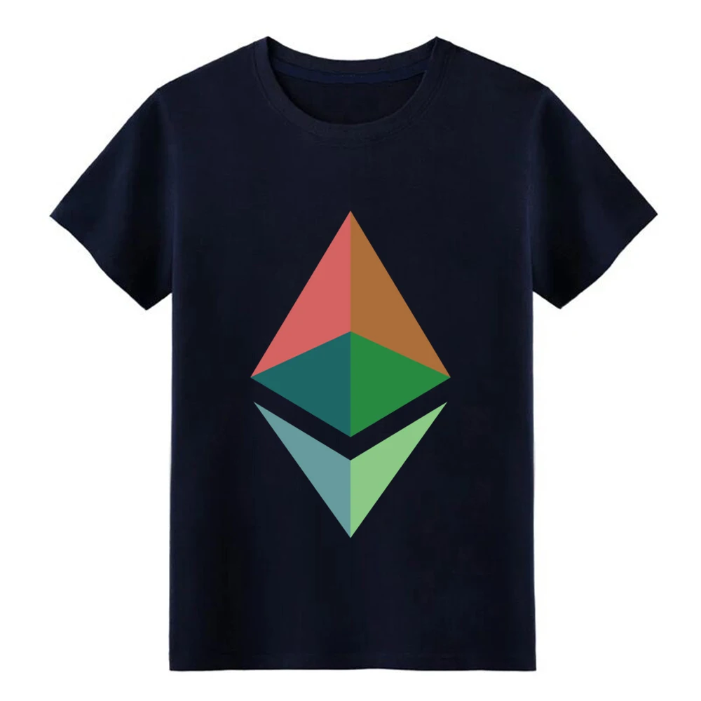 Men's Ethereum Classic Colorful Big Logo Cryptocurrency t shirt Custom tee shirt O-Neck homme Gift New Style Original shirt