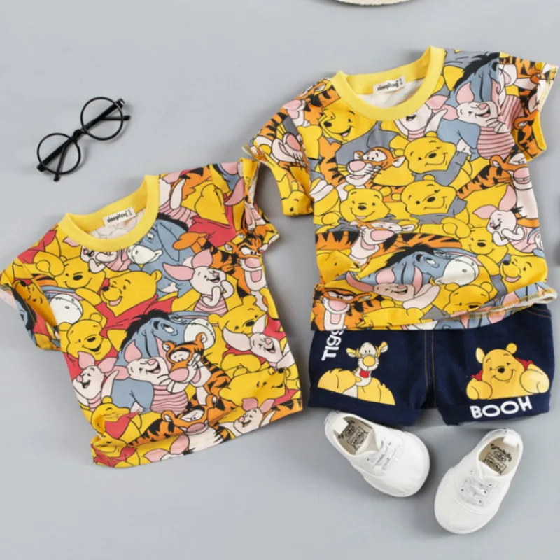 

Hot Baby Boys Clothing Sets Brand Cartoon Bear Children Summer Boys Girl Clothes Kids Set Cotton T-shit + Short Pants