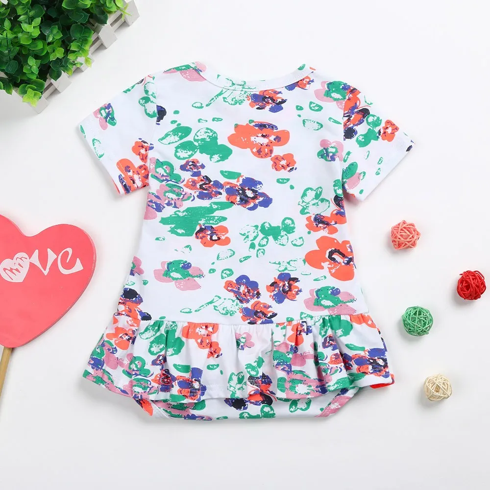 

Newborn Infant Baby Girls Short Sleeve Floral Jumpsuit Romper Outfits Clothes 6M-3T Cute Outfit 2019