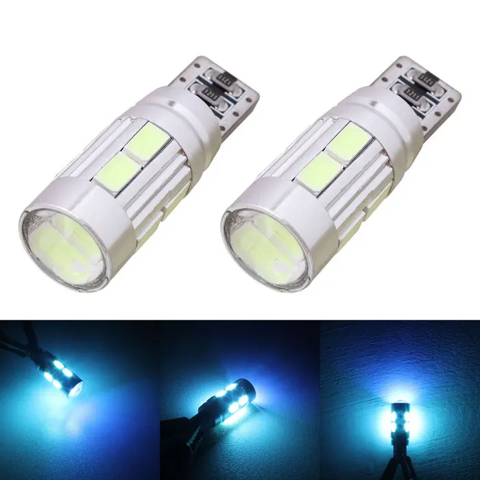 

T10 W5W 194 168 350lm 10-SMD 5630 5730 LED Error Free Canbus Ice Blue Light Car Clearance Lamp (DC12V/2 PCS)