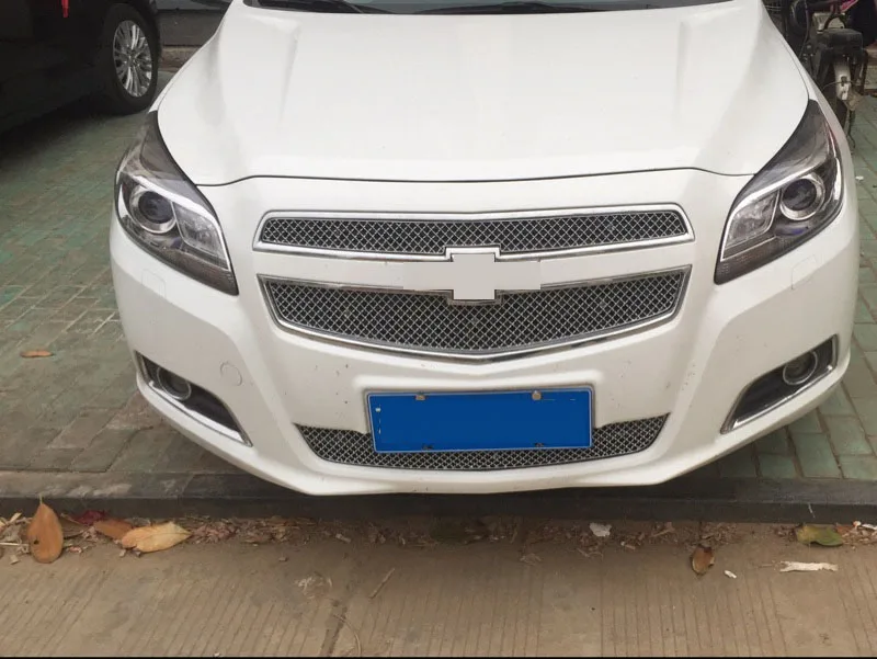 Сотовый передний гриль решетка сетка вставка сетка для Chevrolet Malibu 2012- 3 шт