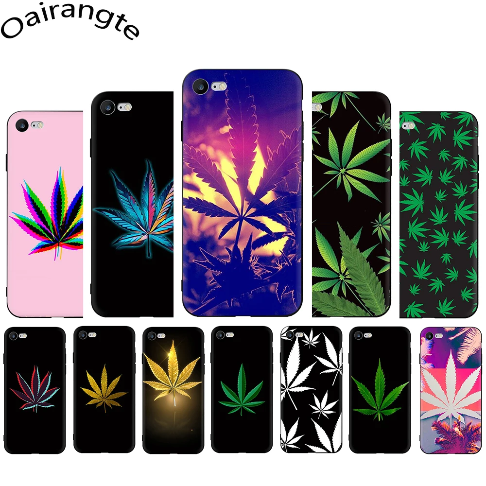 Мягкий силиконовый чехол для телефона с листьями растений конопли iphone 5 5s SE 2020 6 6s 7