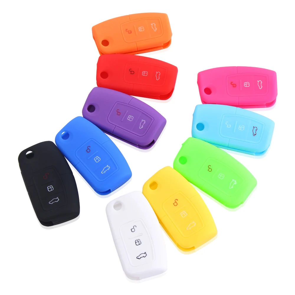 Silicon Key Protection Cover Decoration Bag Case for Ford Fiesta MK7 Ecosport Focus 2 Car Folded Accessory | Автомобили и