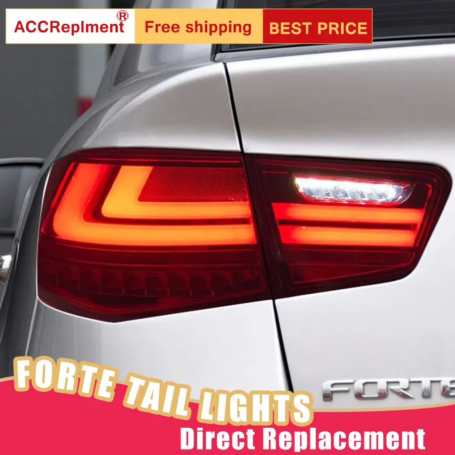 Car Styling LED Tail Lamp for Kia Forte Tail Lights 2010 2013 for Forte Rear Light DRL+Turn