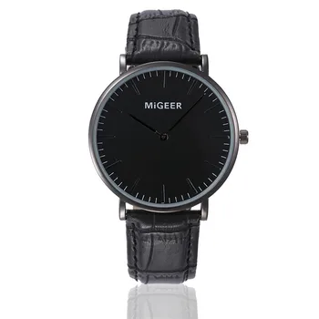 

MIGEER Famous Brand 2019 New Man Watches Military Sport Quartz clock Watch Male Analog Alloy Leather WristWatch Hot Selling A4