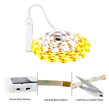 

DC PIR Motion Sensor LED Cabinet light 1m 2m 3m Strip tape Under Bed lamp For TV Closet Wardrobe Stairs Hallway Battery Power