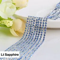 3yards/piece 17colors glass crystal Rhinestones chain, Gold bottom sew on Cup Chains For diy Sewing Clothes Accessories