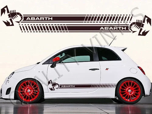 Для 1 набора/2 шт Фиат Abarth Racing Stripes боковая графическая наклейка RS115 наклейки 500 595
