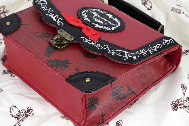 Japanese Style Musical Note Embroidery Backpack Vintage Lolita 3 Ways Shoulder Bag Cute School Bags For Teenagers Girls Backpack