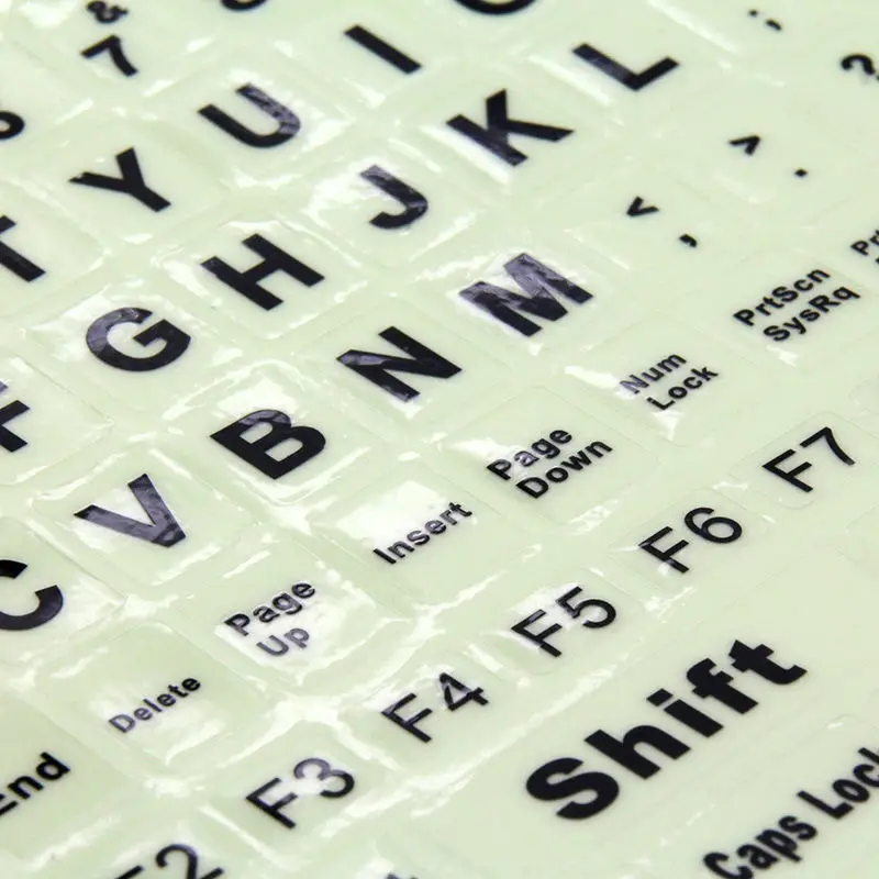 SR Luminous English Full Keyboard Sticker Film Glow In The Dark Capital Letters Sticker With 2 Fonts image 6