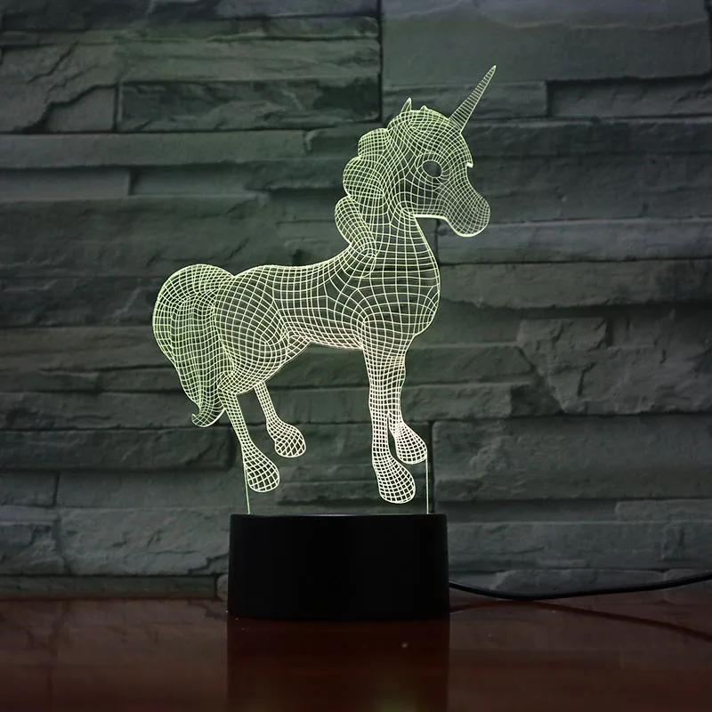

Usb 3d Led Night Light Touch Sensor 7 Color Changing Lampara Atmosphere Table Lamp Bedroom Girl Kids Baby Gifts Cute Unicorn