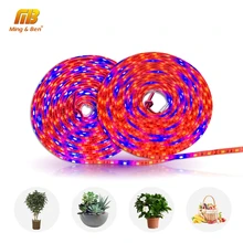 5 м светодиодный Grow полосы полный спектр S5050 3/4/5 Красный 1 синий IP65 фито-светильник для парниковых гидропоники растениеводства DC 12V фитолампа