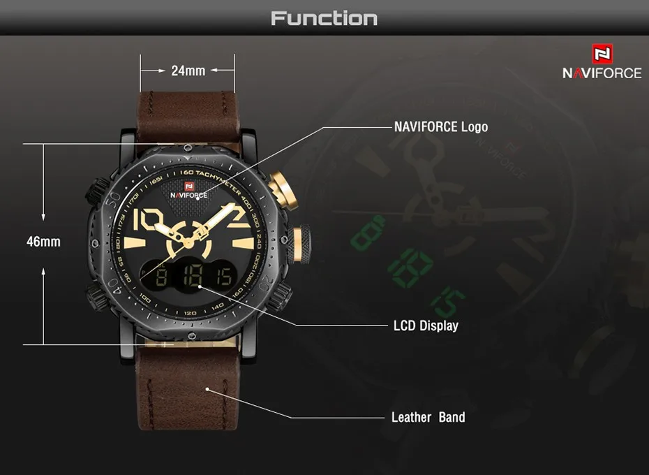 Топ люксовый бренд NAVIFORCE мужской спортивный военный часы Мужские кварцевые аналоговые цифровые мужские наручные часы Relogio Masculino