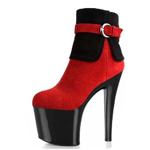 New suede material princess party ankle boots, 20 cm high heel model dancing pole performance, dancing shoes