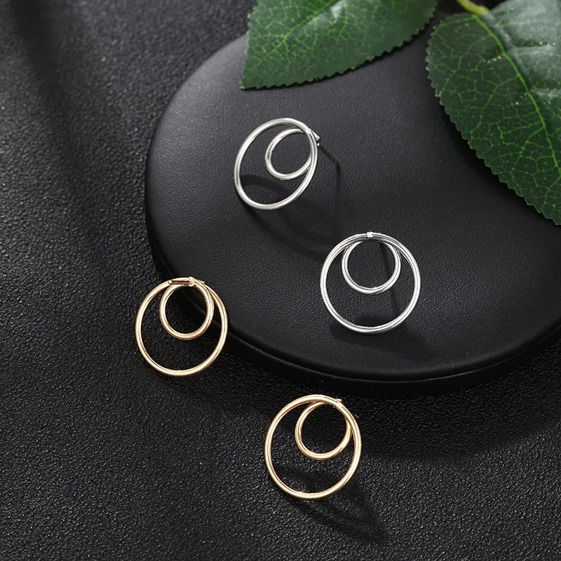 

Simple Circle Earrings Geometric Round Drop Earrings Bohemian Korean Style Jewelry Silver Gold Earrings For Women Brincos