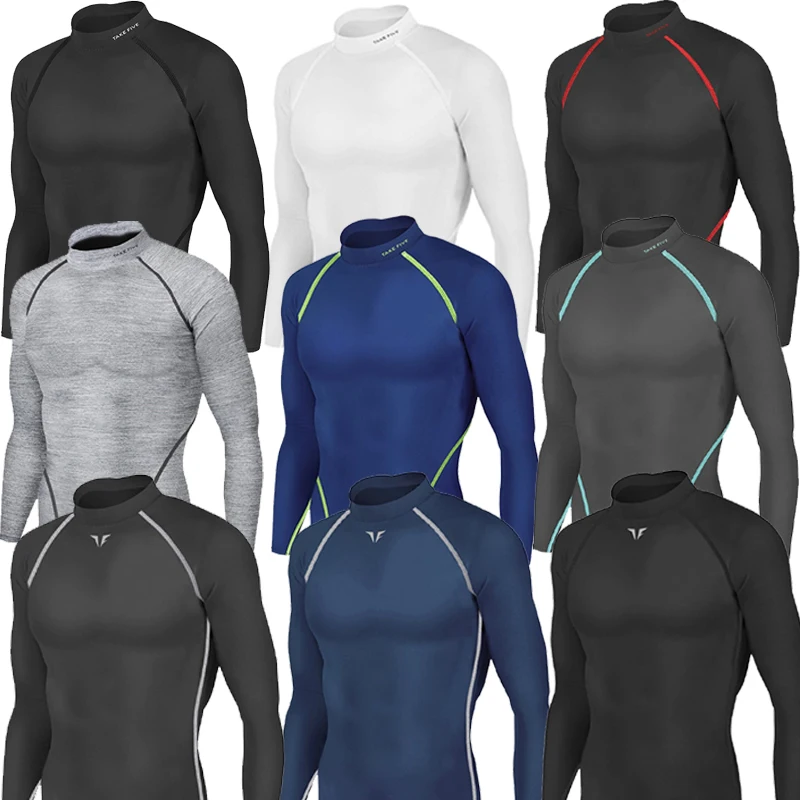 Men Winter Thermal Warm Shirts Skin Tights Compression Base Under Layer Top