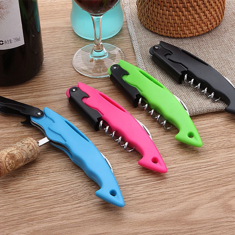 

Fashion Seahorse Red Wine Bottle Opener Corkscrew Keychain Hippocampal Opener Dinnerware Knife Multifunction Wine Openers