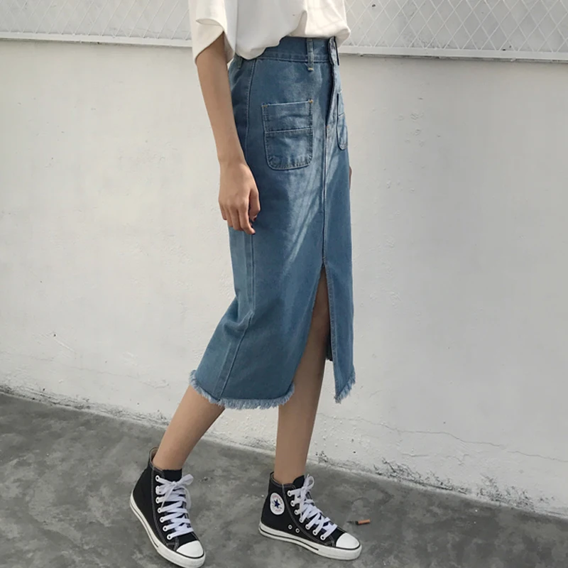 

Cheap Wholesale 2018 New Summer Hot Selling Women's Fashion Casual Sexy Denim Skirt L335