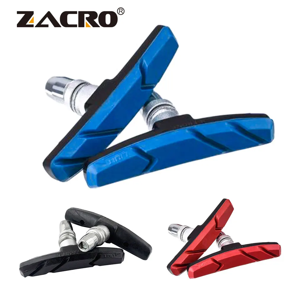 Zacro 2pcs Mountain Road Bike Brake pads MTB Bicycle Braking V-Brake Holder Shoes Rubber Blocks Durable Cycling Accessories