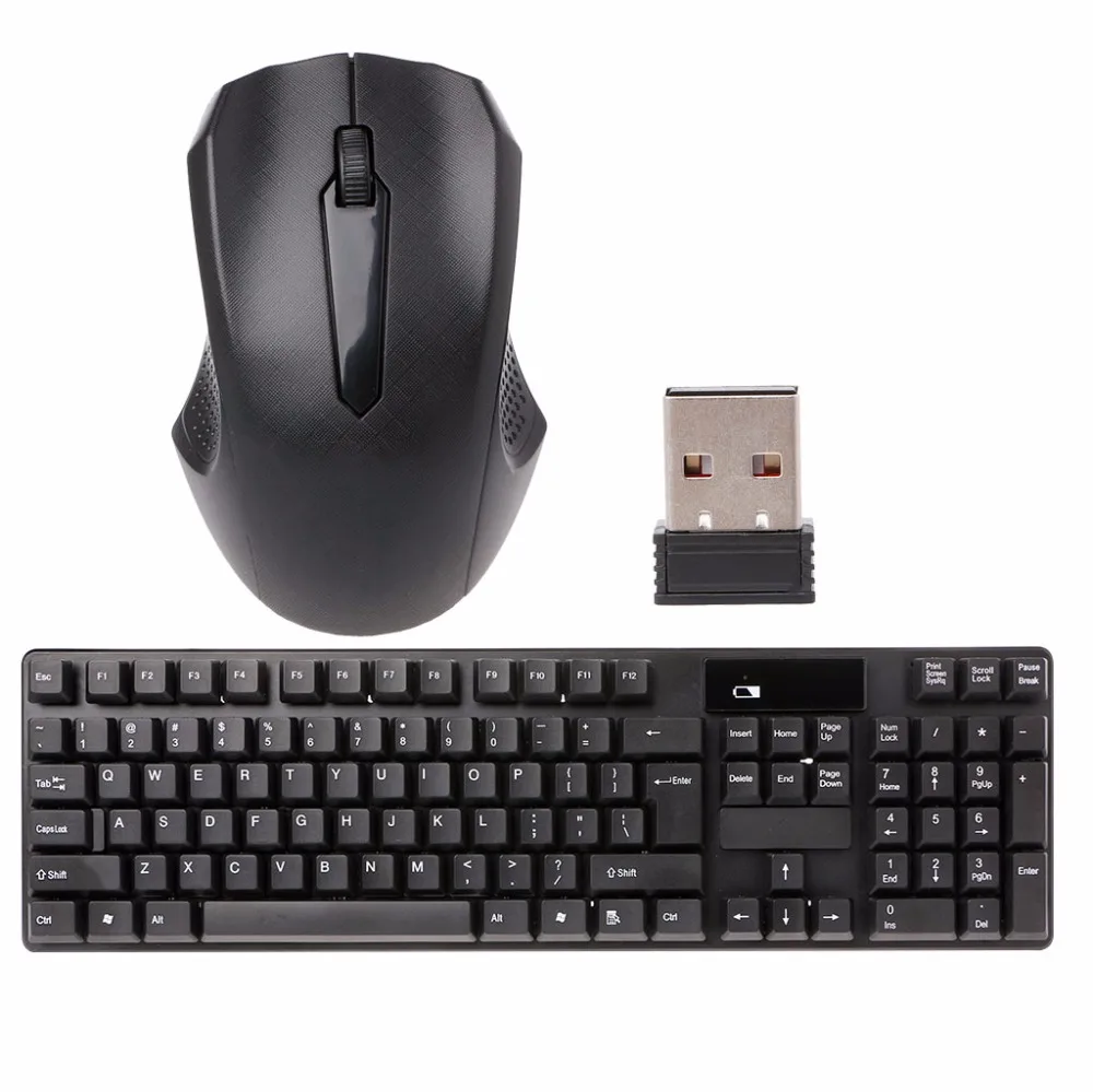 

2.4GHz Wireless Keyboard Optical Mouse Combo Kit For Laptop Desktop Computer