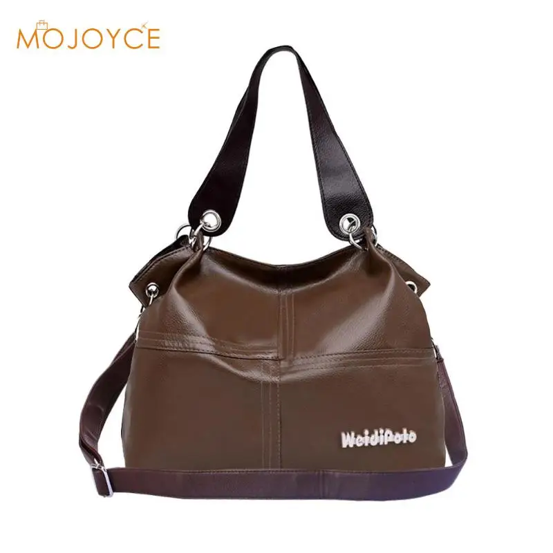 Новая модная Ретро женская сумка из искусственной кожи, 5 однотонных цветов, Большая вместительная сумка на молнии, трендовые простые сумки на плечо damen taschen - Цвет: Dark Brown