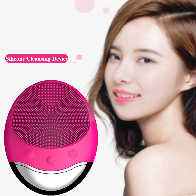 Electric Facial Cleaning Device Wireless Charging Bamboo Charcoal Silicone Brush Deep Face Clean IP7 Waterproof Facial Care Tool