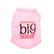 Big Sister Dog Vest Printed Cotton Jersey Spring/Summer Dog Shirt Pet Clothes For Dogs Cats Puppy Dog Clothes