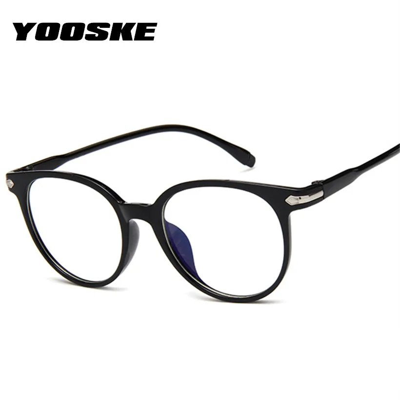 

YOOSKE Clear Fake Glasses Men Vintage Round Optical Eye Glasses Frames for Women Transparent Eyeglasses Frame