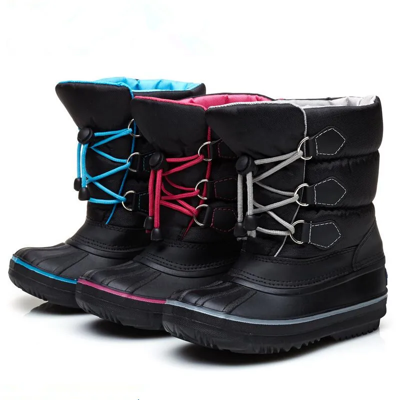 Goede Snowboots voor baby fashion slip on meisjes 30 graden waterdicht bovenste kids winter ruimte leer dragen warm platte schoenen