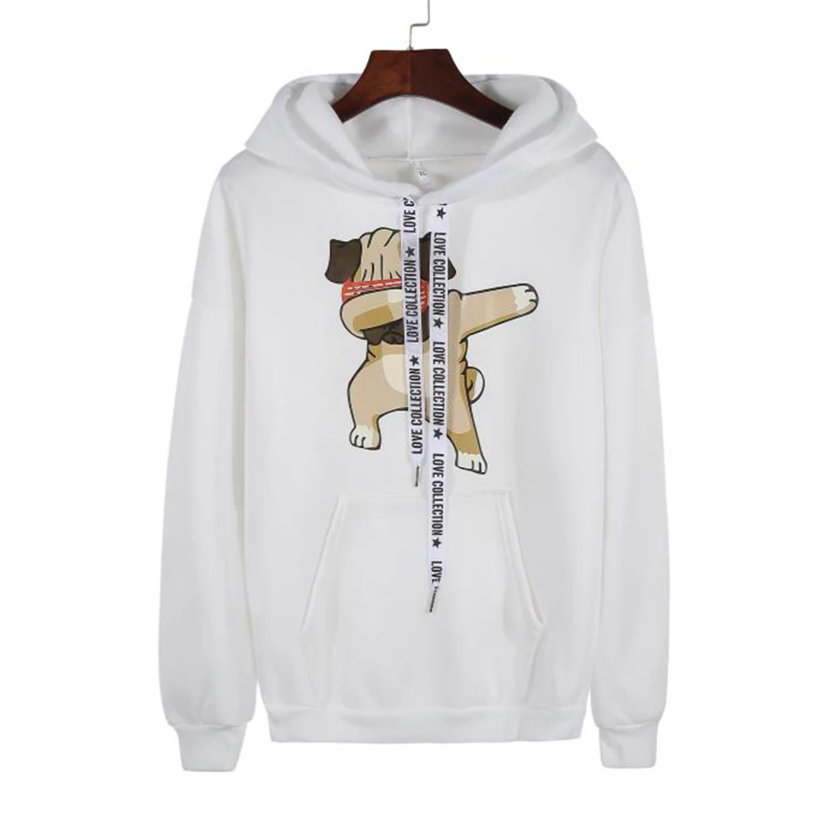 

Women Fashion Hoodies Plus Velvet Pullover Tops Russian Winter New Personalized Print Hooded Sweatshirt