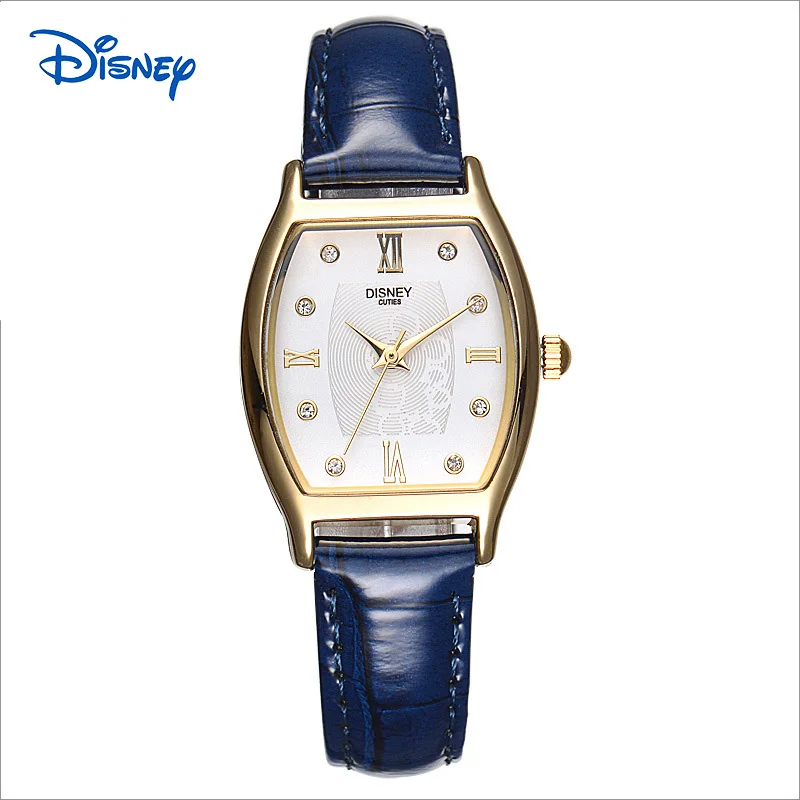 DISNEY 2016 New Brand Women Luxury Dress Watches Cask Leather Strap Fashion Quartz Watch Student Wristwatches