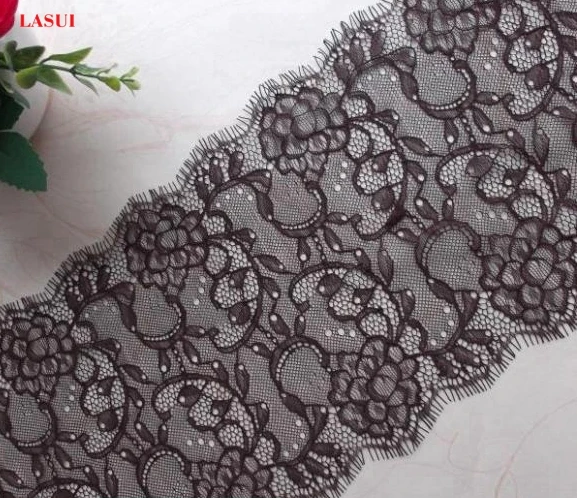 

LASUI 2018 2piece=2*150cm*18cm black 18cm wide eyelash lace lace accessories handmade fabric diy bottom fabricL053