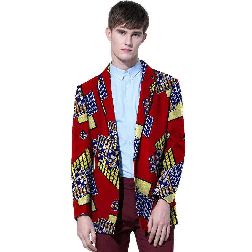 Африканская одежда мужские блейзеры с принтом Анкара узоры slim fit мужской пиджак пиджаки повседневные мужские пальто плюс размер