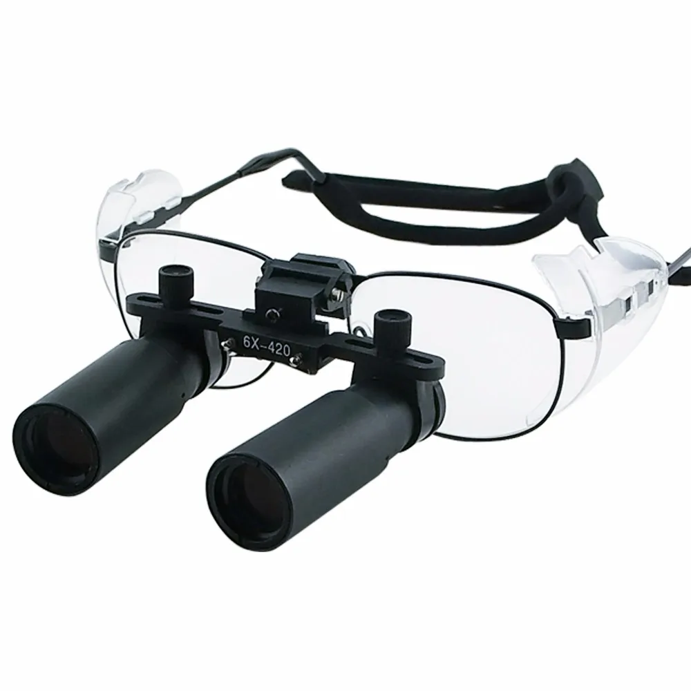 6.0x Magnification Dental Loupes Keplerian Style Titanium Frame