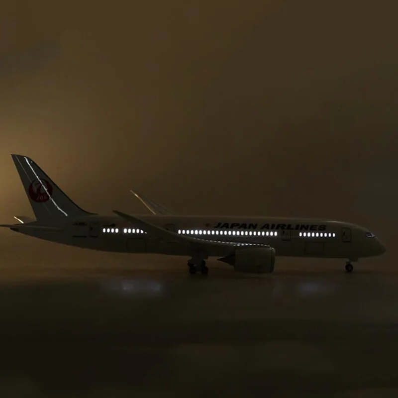 1/130 весы 47 см самолет Boeing B787 Dreamliner Aircraft JAL Japan Airlines модель W светильник и колеса