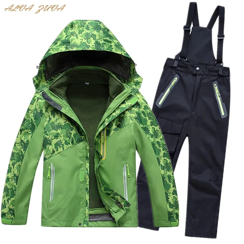 

Children Winter Ski Sets Kids Windproof Waterproof Skiing Jackets+Overalls Pants Suit For Boys Girls Skiwear Skating Clothes Set