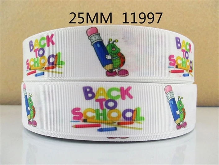 David accessories " 25 мм back to school изучения печатная корсажная лента, сделай сам, головной убор, бант для волос аксессуары, 50Yc1143 - Цвет: 1011997001