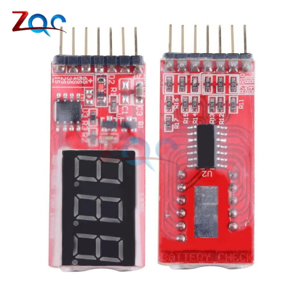 

2-6s RC Li-Po Battery Voltage Indicator Checker Tester 7.4V-22.2V Alarm Indicator Volt Meter Test Module
